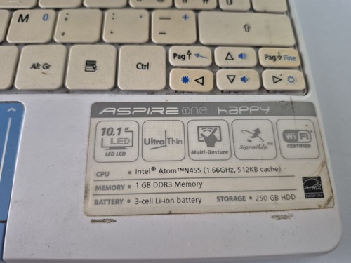 Acer Aspire One Netbook Ze6 One Happy Intel Atom N455 For Spare Parts - Picture 4 of 10