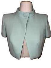Catherine Walker Summer Jacket Bolero Cropped Uk 10-12 Mint Blue Couture Luxury
