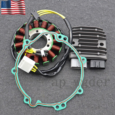 FOR 06-21 NINJA ZX-14/ZX-14R MAGNETO COIL STATOR+VR VOLTAGE REGULATOR+GASKET