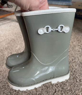 Gucci Toddler Sz. 20 (4.5) Classic Green Horsebit Rainboot. Fantastic Pair