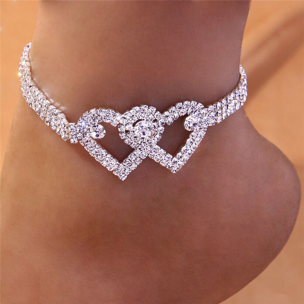 Bohemian Silver Heart Multi Chain Anklet Ankle Bracelet – Fashion Hut  Jewelry