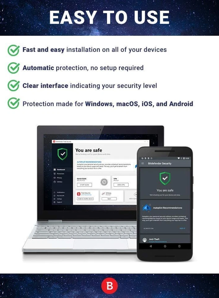 BITDEFENDER TOTAL SECURITY 2025 FOR 3, 5 OR 10 DEVICES - 1 or 2 YEARS PC MAC UK - Image 4 of 4