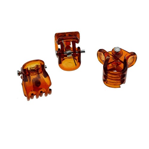 100 PCS 1cm Mini Hair Claw Clips Plastic Hairpin Clamps for Women Brown - Picture 5 of 7