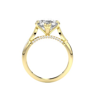 3 ctw Round F VS1 Lab Created Diamond Ring Engagement Wedding Pave *IGI CERTIFY*