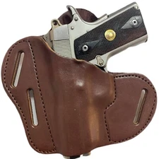 Pro Carry 3 Slot Hip Holster Leather OWB - BROWN - LEFT Hand - Holster Store NEW