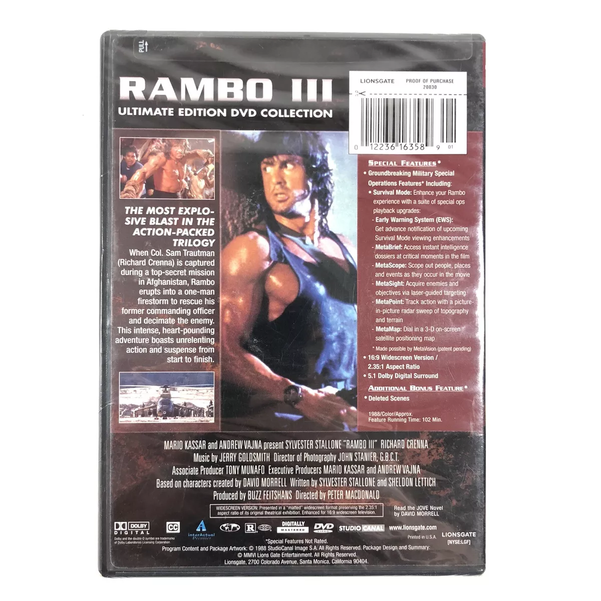 Dvd Filme Clássico Rambo 3 / Rambo Iii