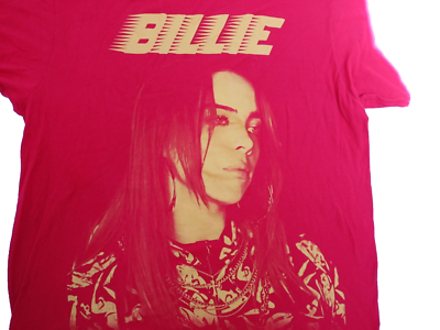 Billie Eilish Rap T-Shirt Adult XL Red Photograph Big Face Tour | eBay