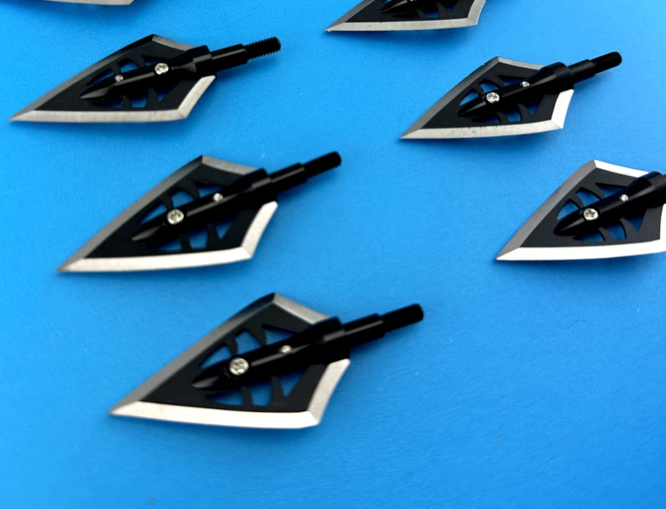 12 qt 100 grain Fixed ONE Blade Double Bevel SHARP Archery Hunting Broadhead - Image 2 of 2