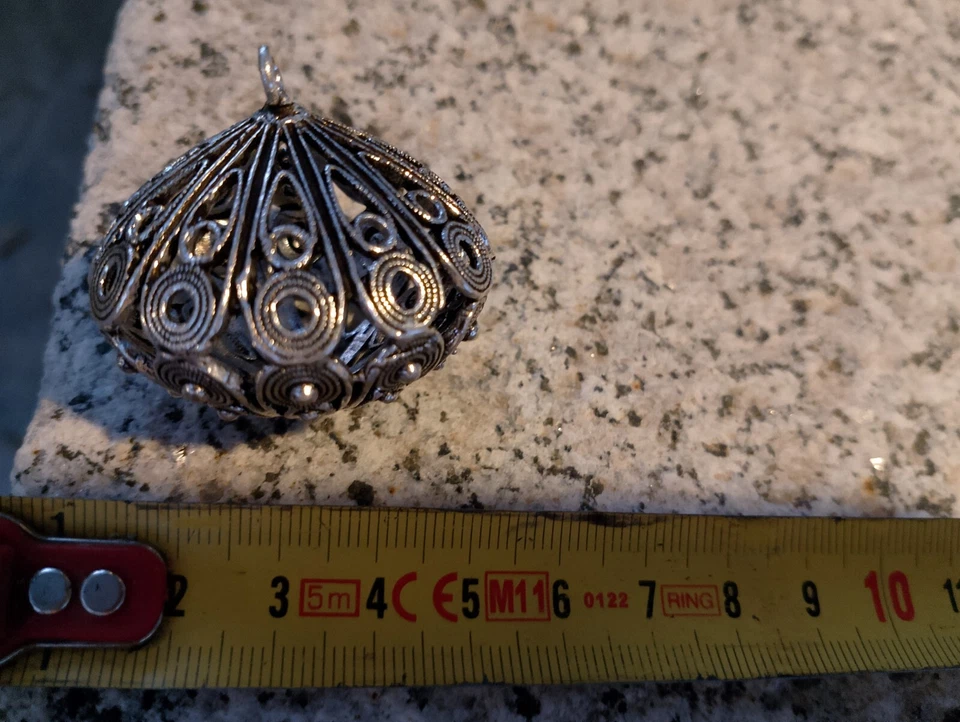 Bottone Sardo 2 Pezzi In Ottone Colore Argento - Immagine 3 di 4