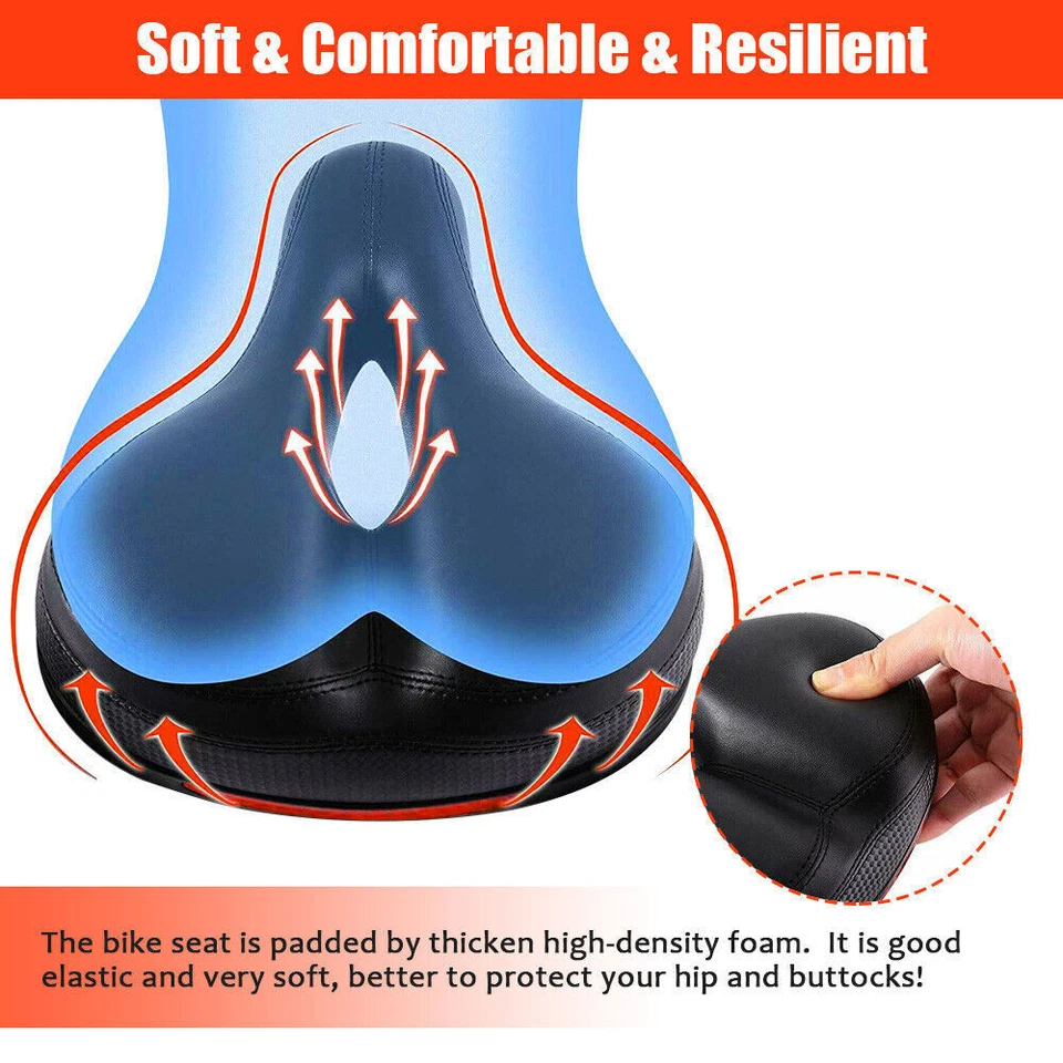 Bike Air Cushion Seat Comfort Soft Gel Wide Big Bum Pad Bicycle Saddle Men Women - Image 4 of 4
