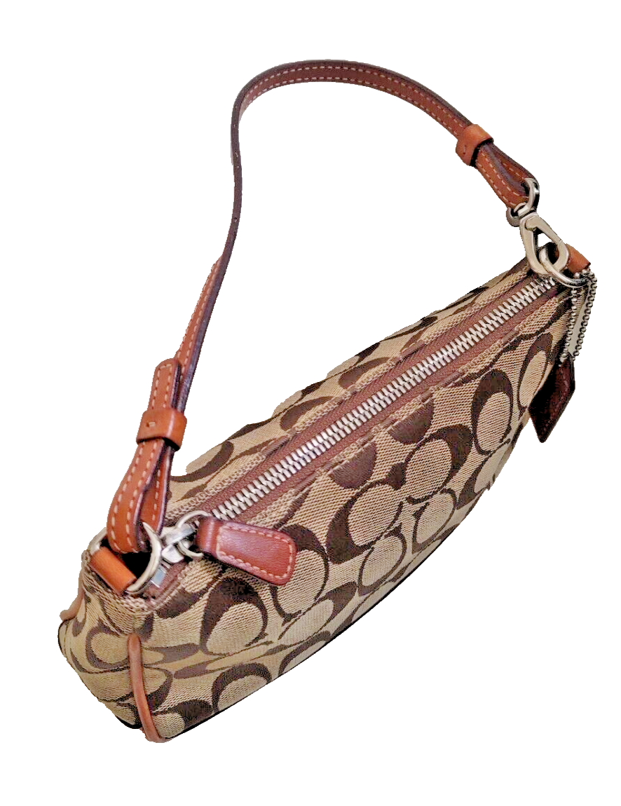 Coach Signature Leather Jacquard/Canvas Demi Khaki and Brown