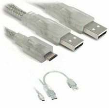Ex-Pro® 1m USB Y Cable for External Hard Drive - Dual USB A to Micro B