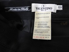 Vintage VALENTINO Miss V Black Wool Knee Length Skirt Made in Italy 48 IT 14 US