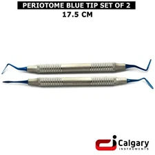 Dental Instruments Set of 2 Blue Titanium Coated Double-Sided PT2 Dental Tools