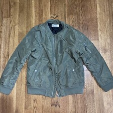 H M Olive Green Bomber Jacket Size 7-8 Youth Unisex