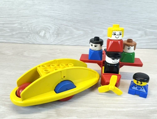 Lego Duplo Vintage Toys Rolling Teeter Totter Square Base People & Airplane