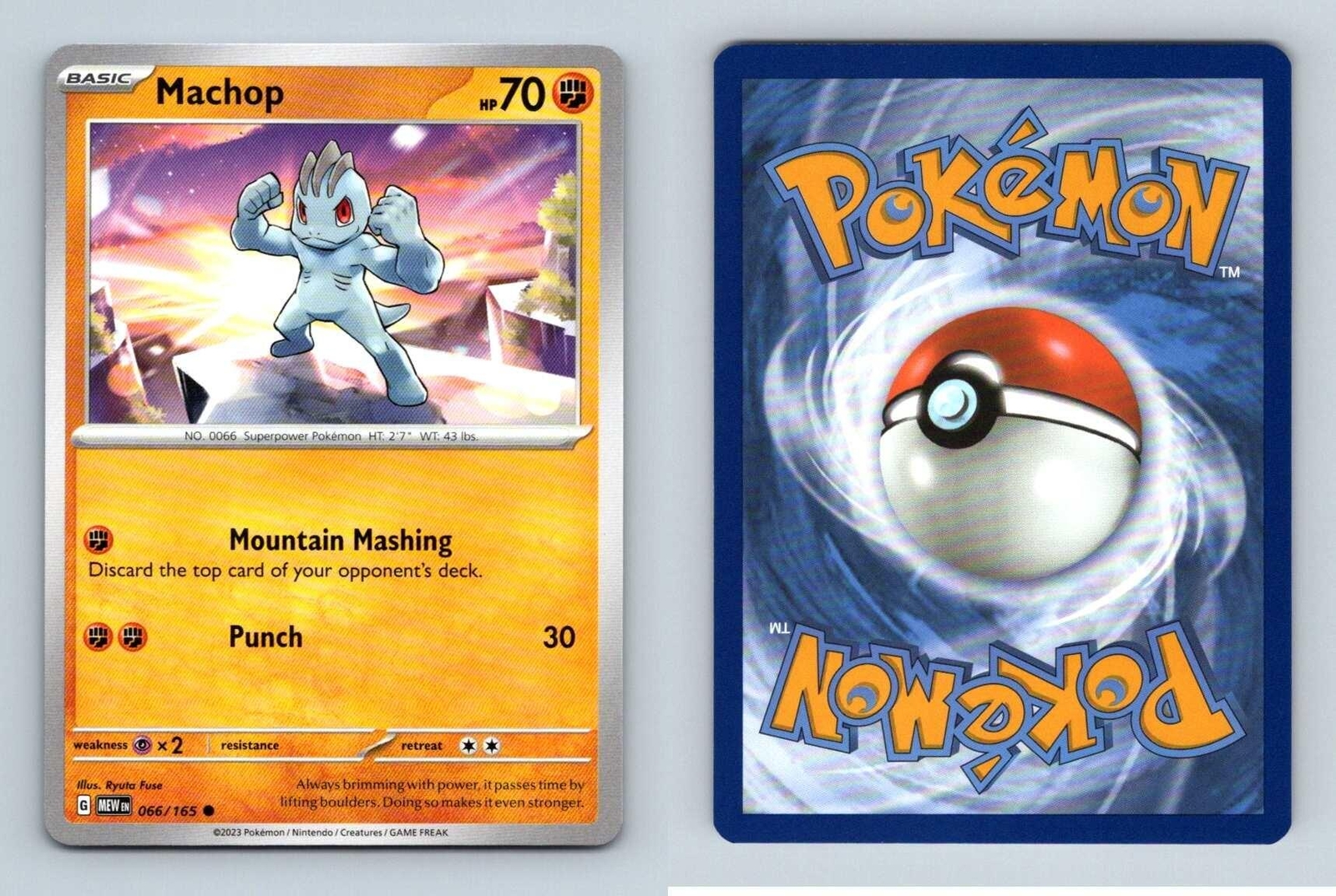 Machop #66 Scarlet & Violet 151 Pokemon 2023 Common TCG Card