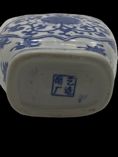 Secchiello acqua vaso porcellana asiatica chinoiserie blu e bianco vintage - Foto 7 di 7
