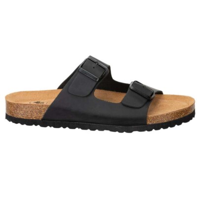Lico Pantolette Sandalette Sandale Tieffußbett Alvaro Schwarz bis Größe 50