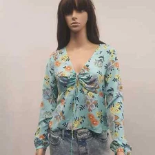 a.n.a  A New Approach Women's Blouse Long Sleeve Size XS Color Blue Torques