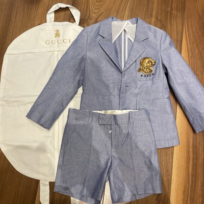 Gucci Kids Boys 2 Piece Short Suit Cotton blue chambray size 6 | eBay