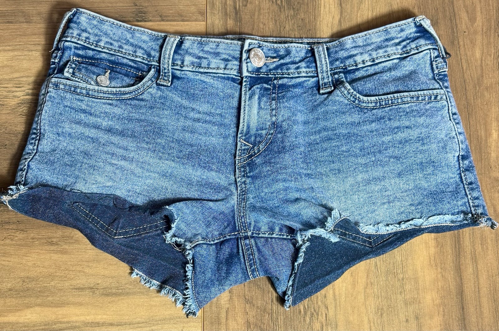 True Religion Women's Joey Cut-Off Shorts, Low Rise, Denim, Size 28