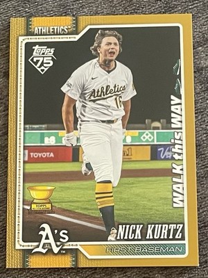 2026 Topps Celebration SSP Walk This Way Gold Nick Kurtz 04/50, Fresh, Mint