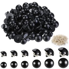 Jetec 120 Pcs Black Safety Eyes for Amigurumi, 14-24 mm, 6 Sizes