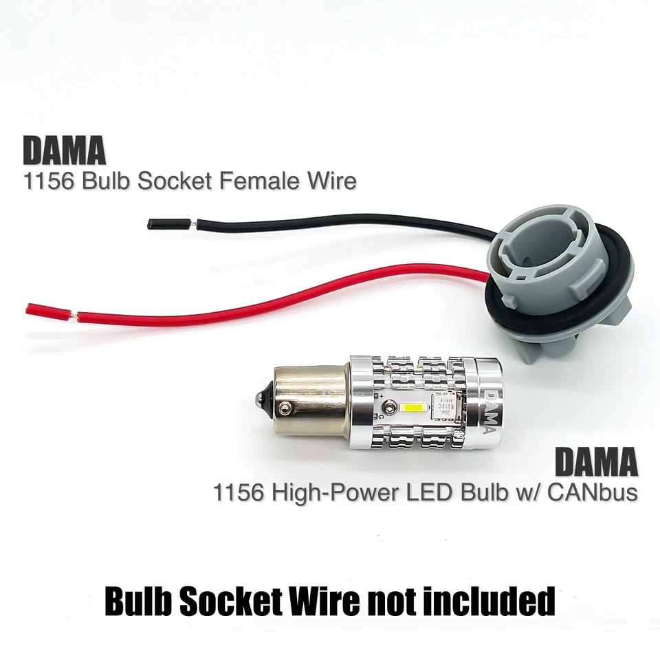 1156 DAMA 大功率白色 LED 灯泡 6000K Canbus 备用停车拖车 2 件装 — 第 4/4 张图片
