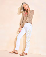 NWT Chico's No Stain Girlfriend Floral Embellished Slim Ankle Jeans