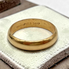 VTG Signed 14K (Plum) Yellow Gold Band 2.6g Size 6