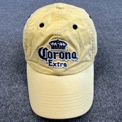 Corona Extra Hat Cap Strap Back One Size Mens Yellow Leather Strap Twill Beer