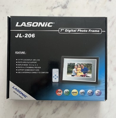 Lasonic JL-206 7'' TFT LCD Digital Photo Frame, USB, SD/MMC/MS/CF, Remote