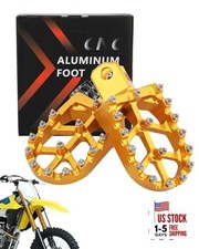 Dirt Bike Foot Pegs Footpegs Rest Pedals for RM125, RM250, RM250Z, Gilt Gold