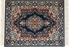 Beautiful Oriental Rug Style Mousepad, Navy Miniature Carpet Computer Blue