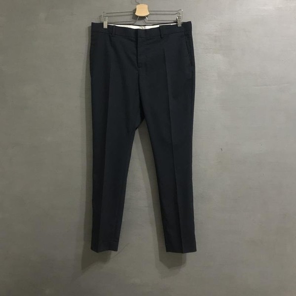 Men H&M Trousers Navy Viscose L