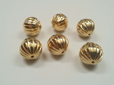 Opaque CCB Acrylic Corrugated Round Beads, Golden, 17x17mm, Hole: 2mm Qty 10