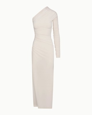 strapless open back dress Mikado One-Shoulder Dress