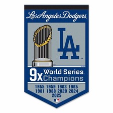 Los Angeles Dodgers 9 Time 9x World Champions Banner Flag