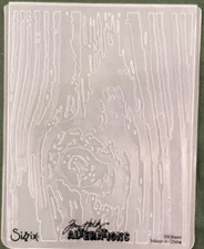 Sizzix Tim Holtz Alterations Embossing Folder Woodgrain Theme Plastic