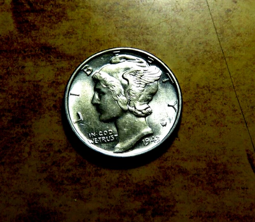 High Grade Gem BU 1943-P Mercury Silver Dime O1
