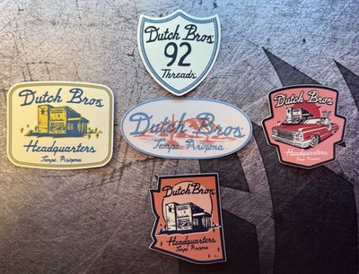 Dutch Bros Sticker Lot of 5 Tempe AZ Headquarters Exclusive Rare Stickers
