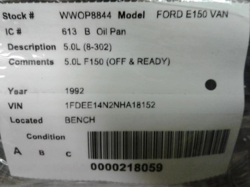 Cacerola de aceite 8-302 5,0 L compatible con 87-96 BRONCO 625808 Foto 4 de 4