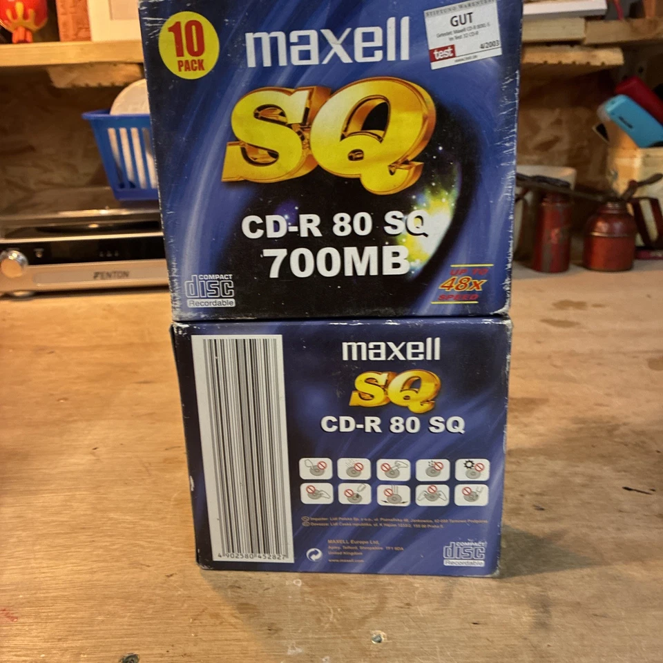Maxell Two New Boxes Old Stock S Q Cd-r 80sq 700mb Two Boxes 10 Pack Two Boxese - Image 3 of 3