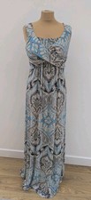 Monsoon Paisley Print Maxi Dress Size 14 Long Teal Black Nude Wedding Races Hol 
