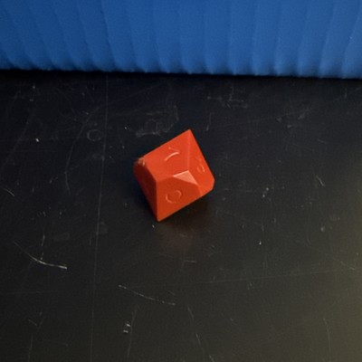 Older vintage Gamescience opaque red uninked d10 rpg ad&d dice