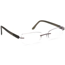 Silhouette Eyeglasses 7608 40 6052 Khaki Green Rimless Frame Austria 54[]19 140
