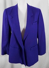 Pendleton Womens Blazer Solid Purple Lined Pure Virgin Wool Size 12 Petite