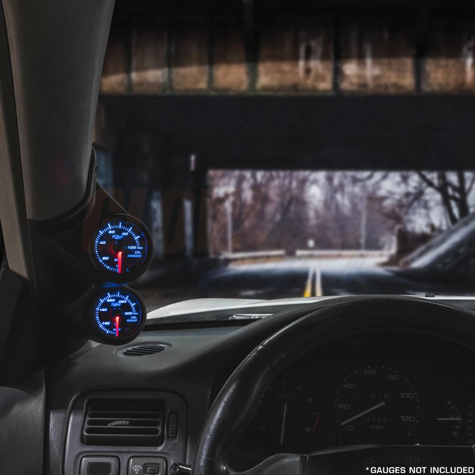 GlowShift Black Dual Gauge 52mm Pillar Pod for 1999-2005 Volkswagen VW Jetta - Image 2 of 3