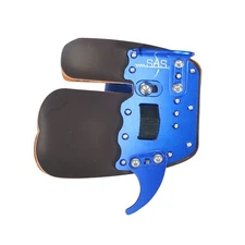 Elite Aluminum Suede and Leather Finger Tab (Blue, Medium)